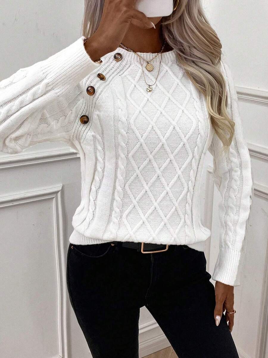 Ivory™ – Button Jumper for Effortless Everyday Elegance