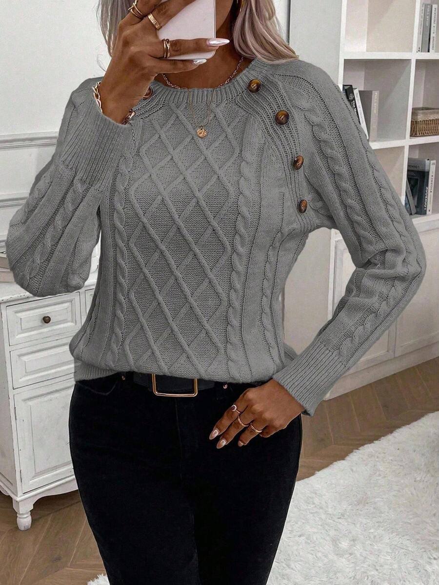Ivory™ – Button Jumper for Effortless Everyday Elegance