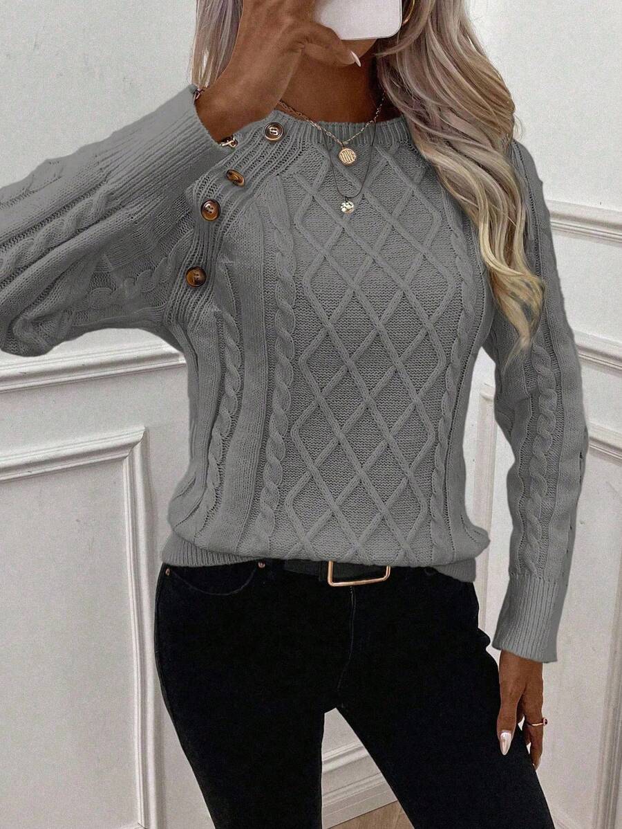 Ivory™ – Button Jumper for Effortless Everyday Elegance