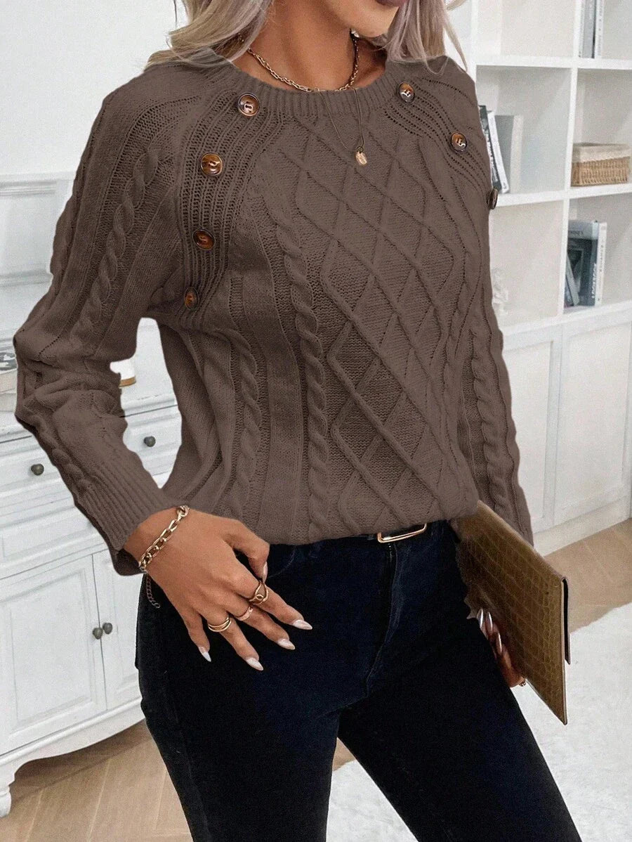 Ivory™ – Button Jumper for Effortless Everyday Elegance