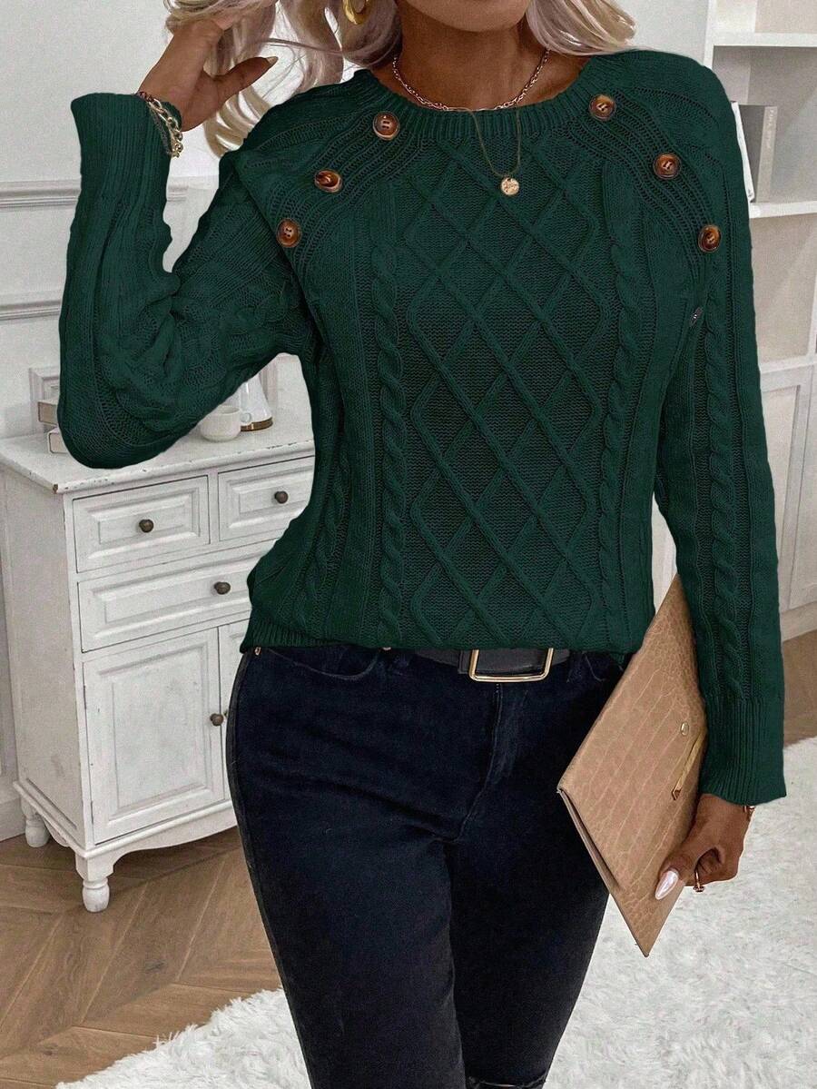 Ivory™ – Button Jumper for Effortless Everyday Elegance