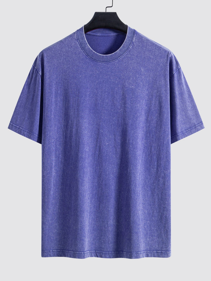 Basis Gewassen Versleten Drop Shoulder Oversized T-Shirt