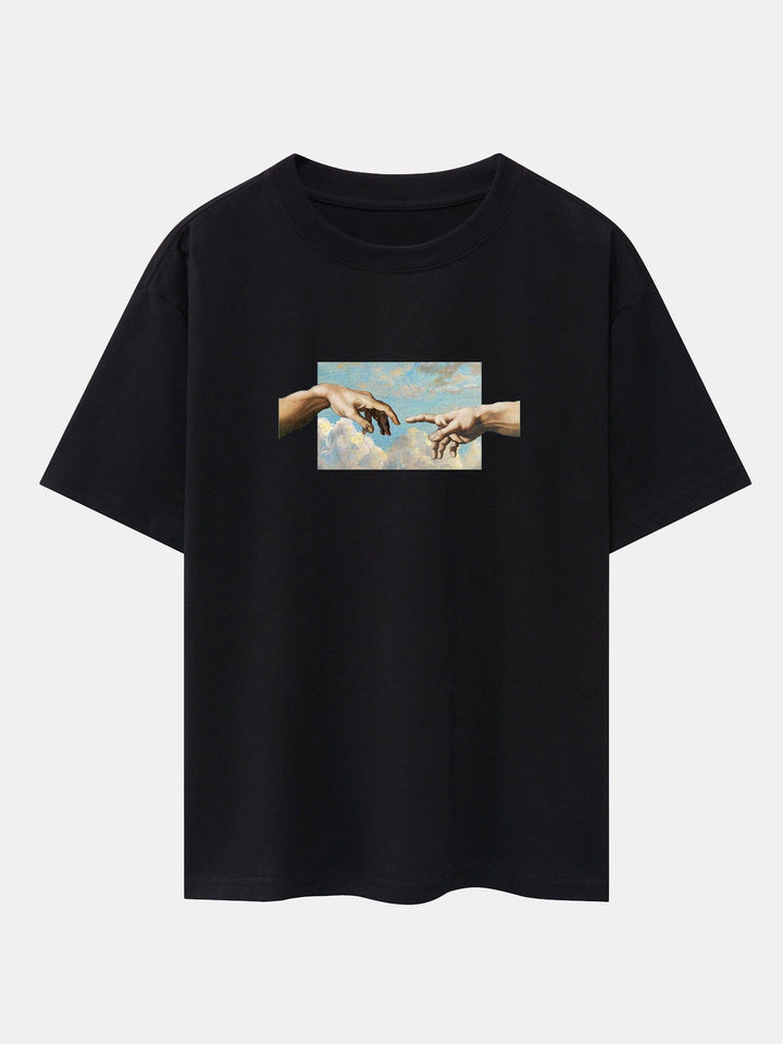 Creëer Adam Print Heavy Weight Oversize T-Shirt