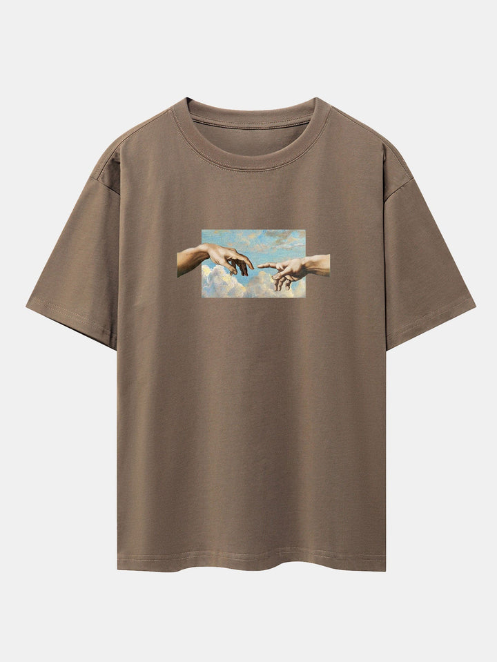 Creëer Adam Print Heavy Weight Oversize T-Shirt