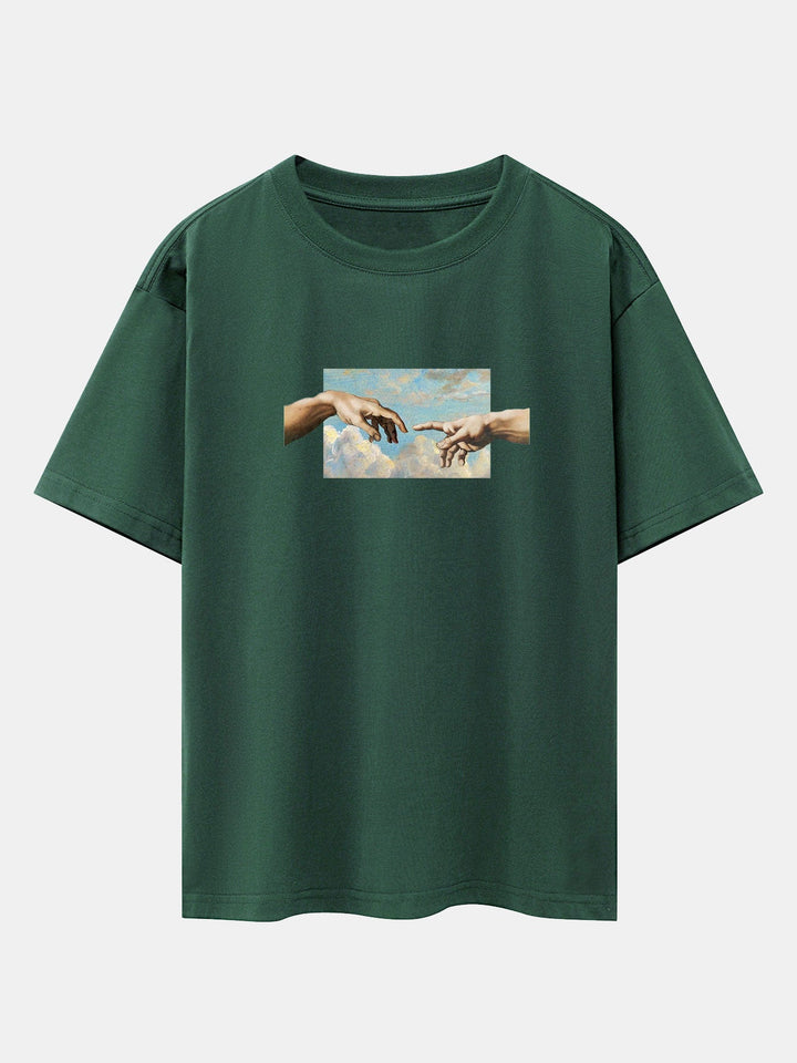 Creëer Adam Print Heavy Weight Oversize T-Shirt