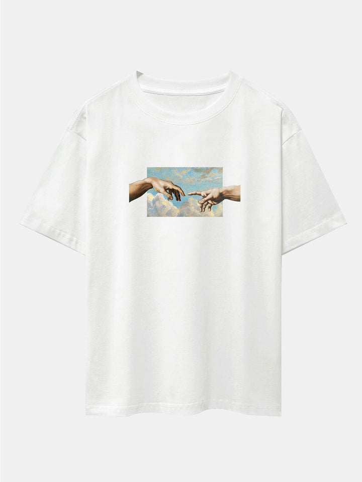 Creëer Adam Print Heavy Weight Oversize T-Shirt