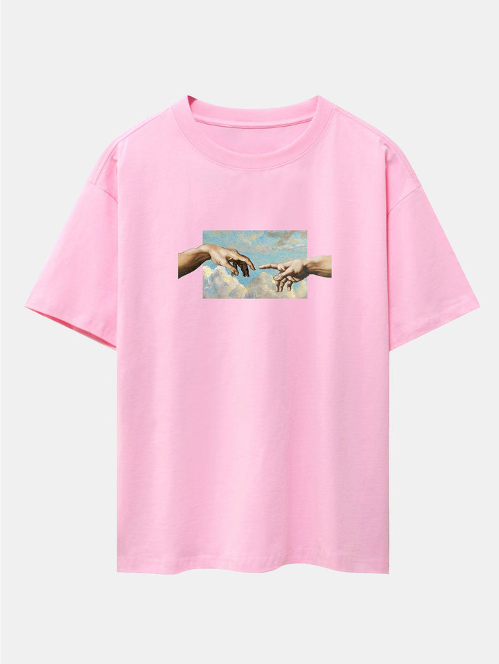 Creëer Adam Print Heavy Weight Oversize T-Shirt