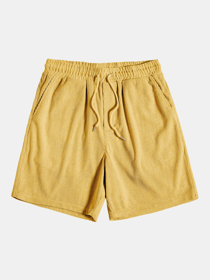Korte Mouwen Corduroy Overhemd met Knopen & Shorts