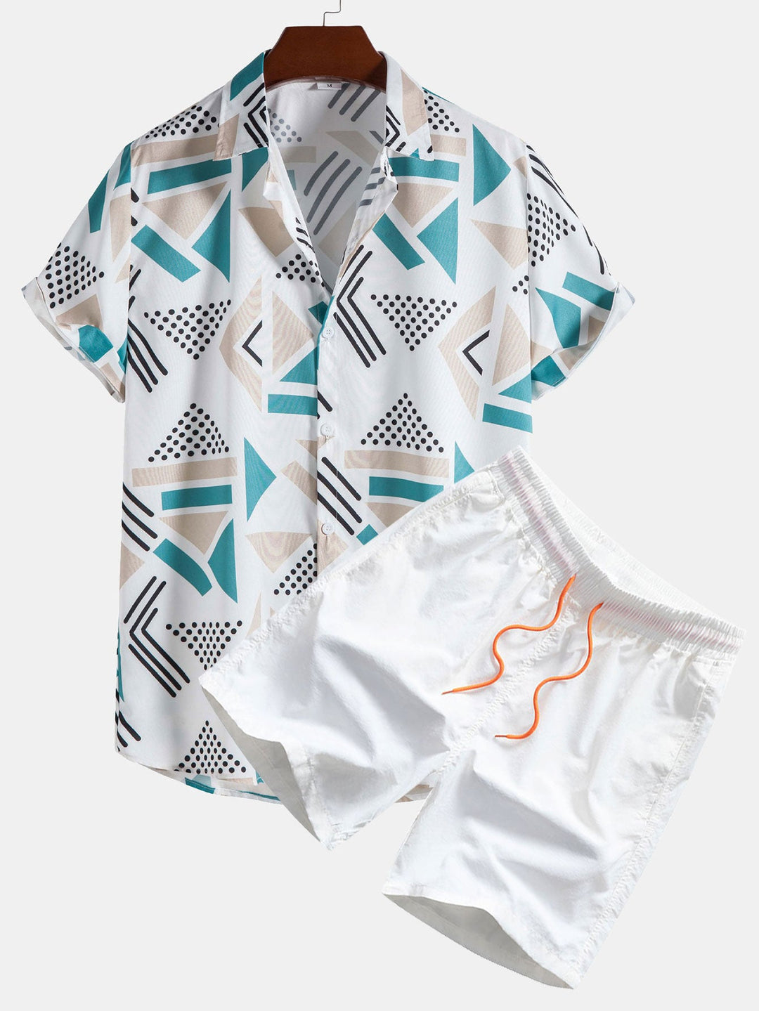 Geometrische Print Shirt & Zwemshorts