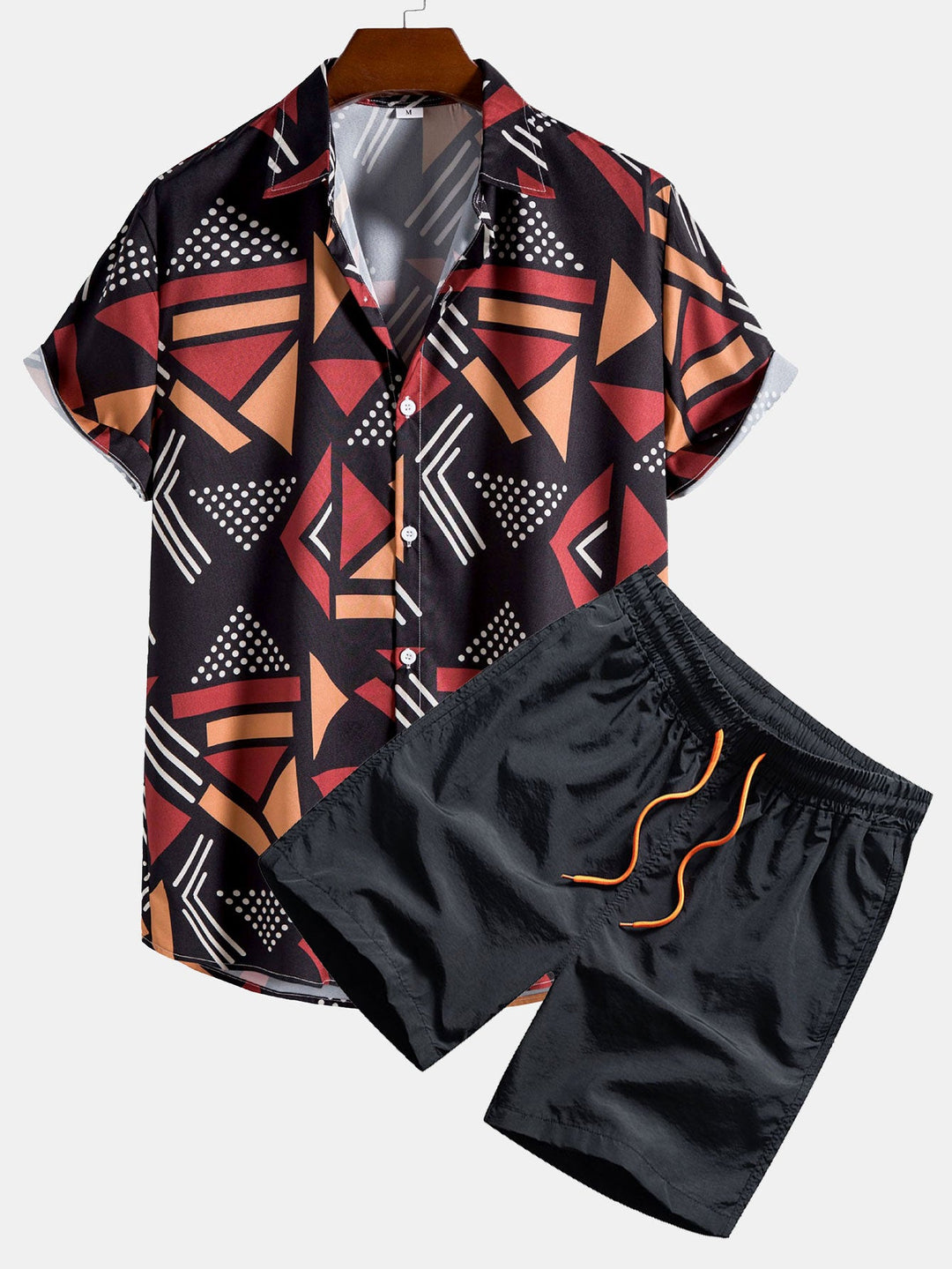 Geometrische Print Shirt & Zwemshorts