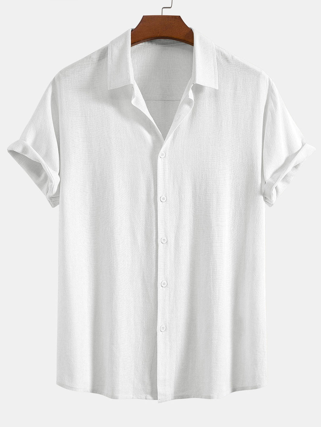 Linnen Rayon Mix Knop-Up Shirt