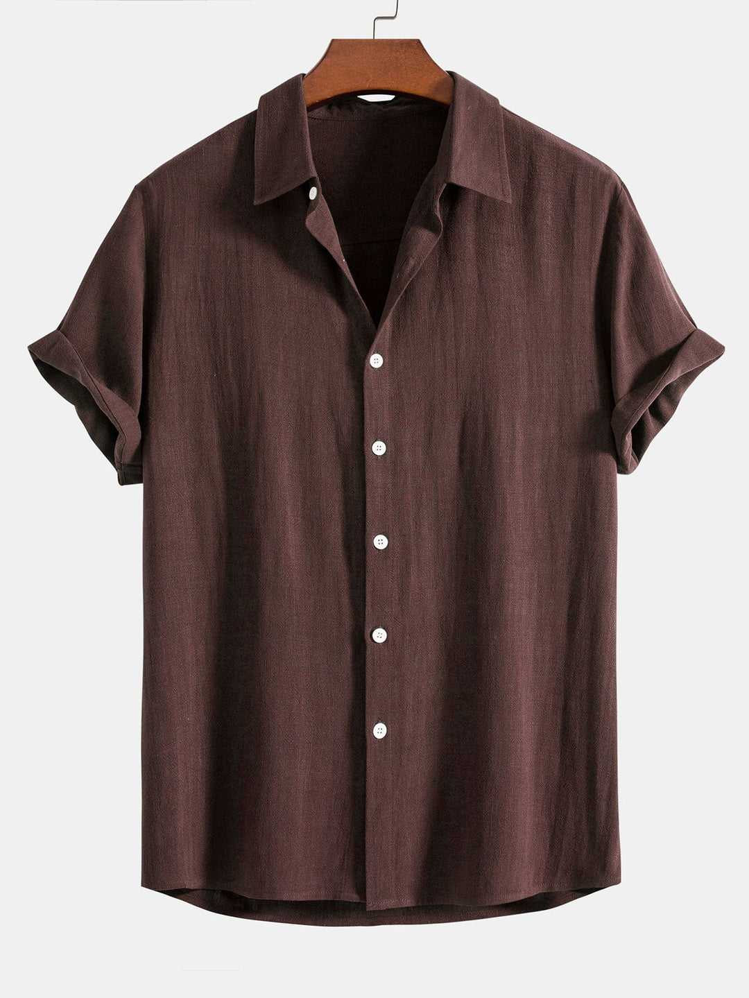 Linnen Rayon Mix Knop-Up Shirt