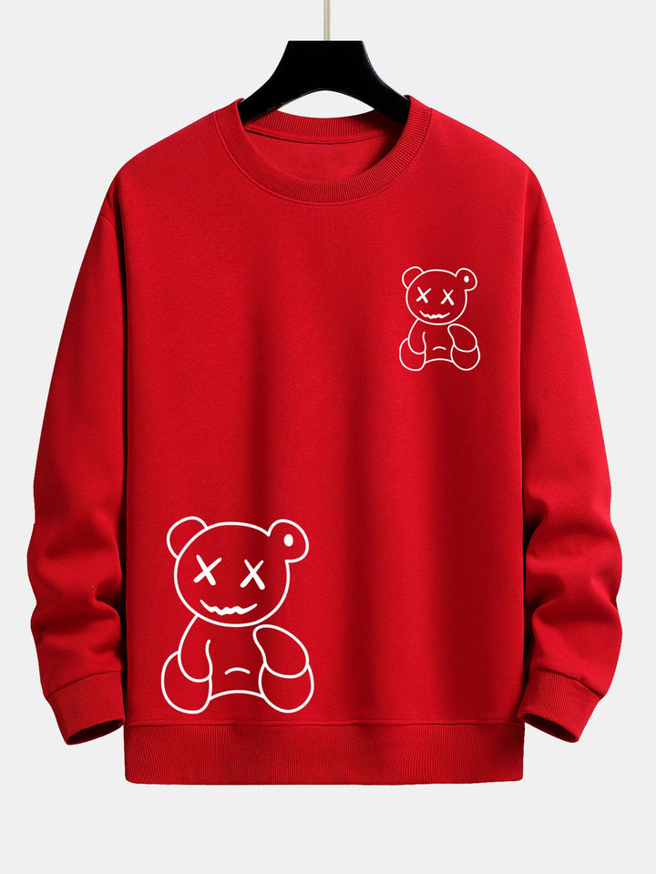 Lijnvormige Berenprint Relax Fit Sweatshirt