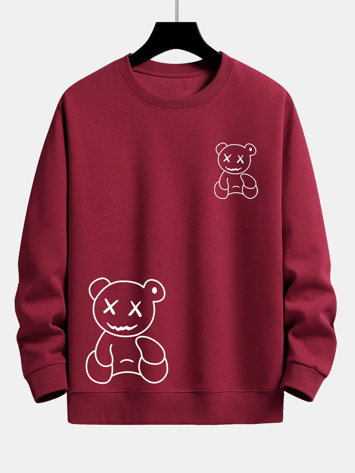 Lijnvormige Berenprint Relax Fit Sweatshirt