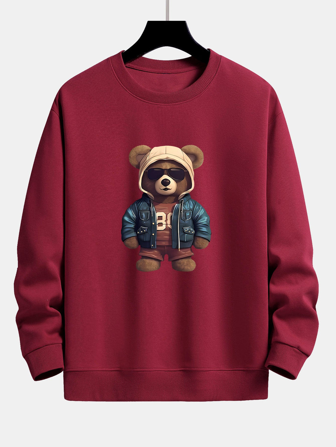 Beer In Leren Jas Print Relax Fit Sweatshirt