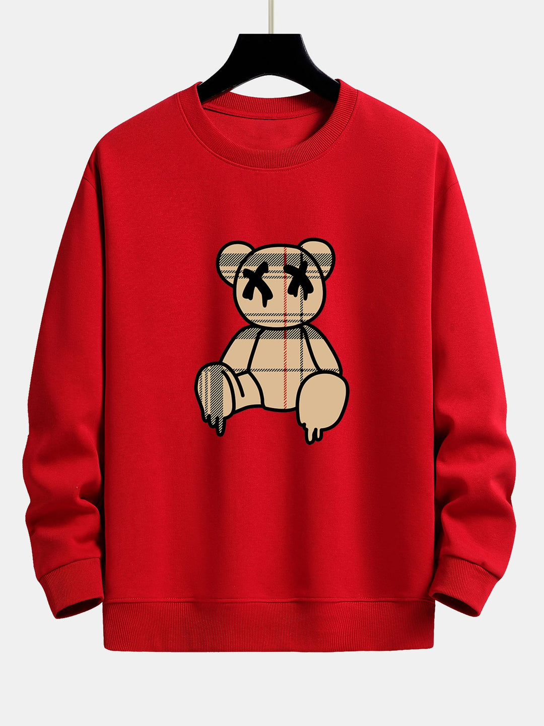 Geruite patroon oplosbare beerprint relax fit sweatshirt