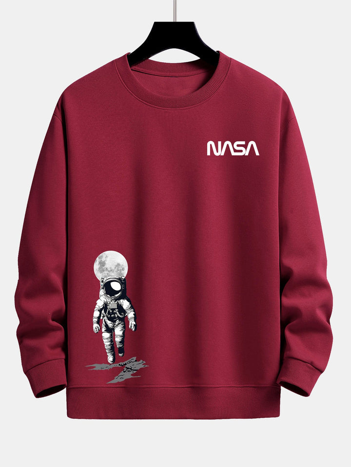 NASA Astronaut Print Relax Fit Sweatshirt