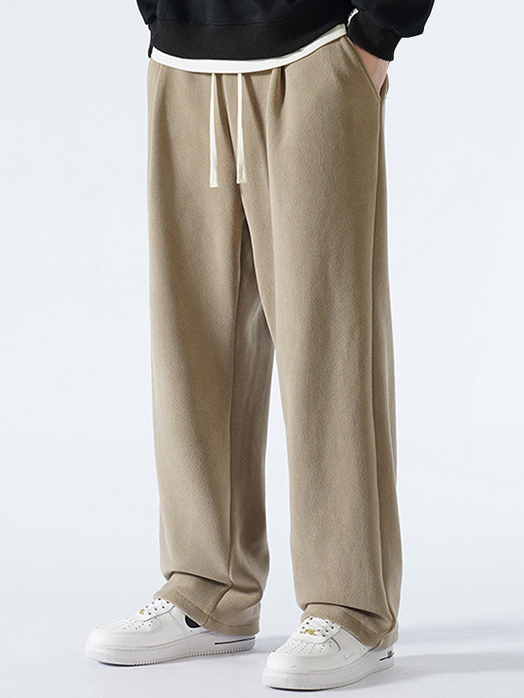 Polar Fleece Loose Fit Rechte Pijpen Broek