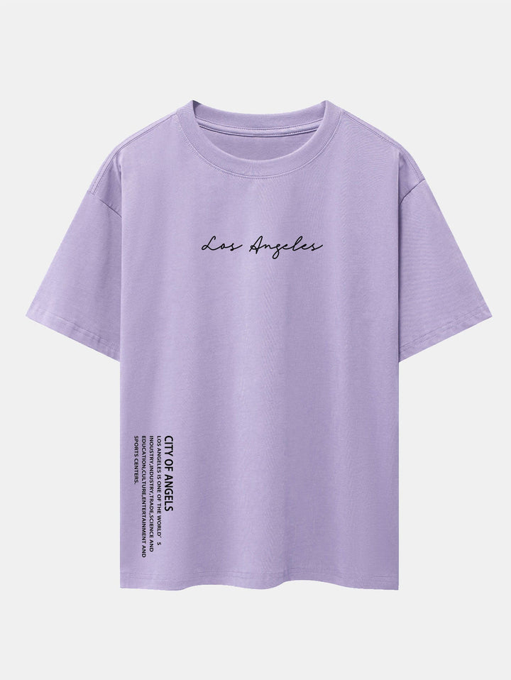 Los Angeles Print Drop Shoulder Oversize T-Shirt