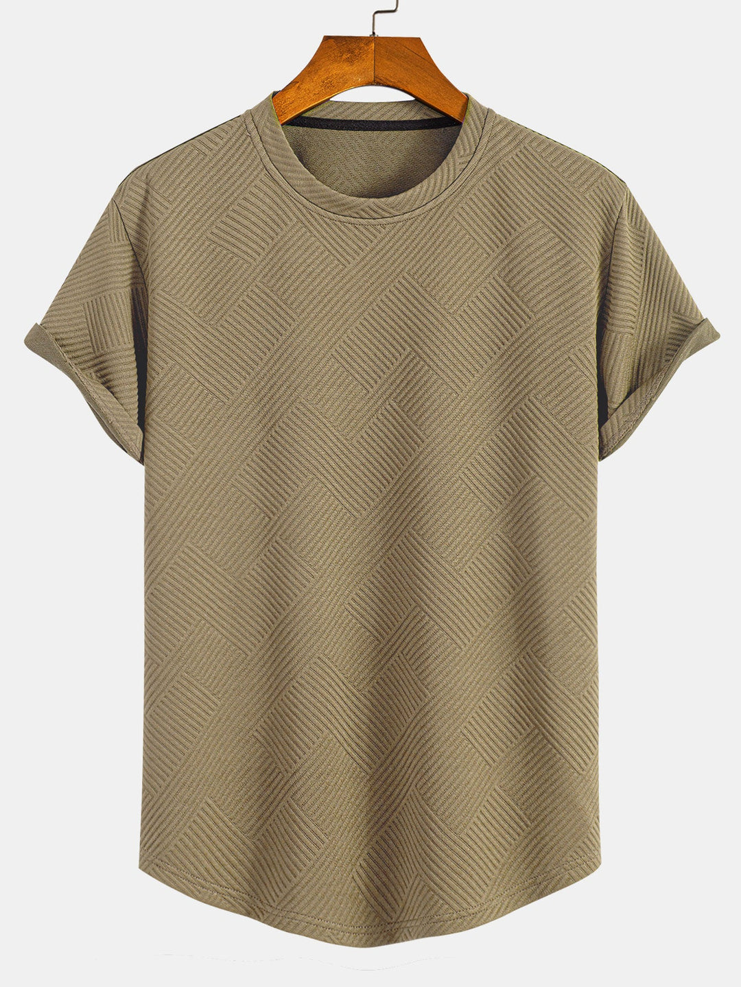 Korte Mouwen Streep Jacquard Boog Hem T-Shirt