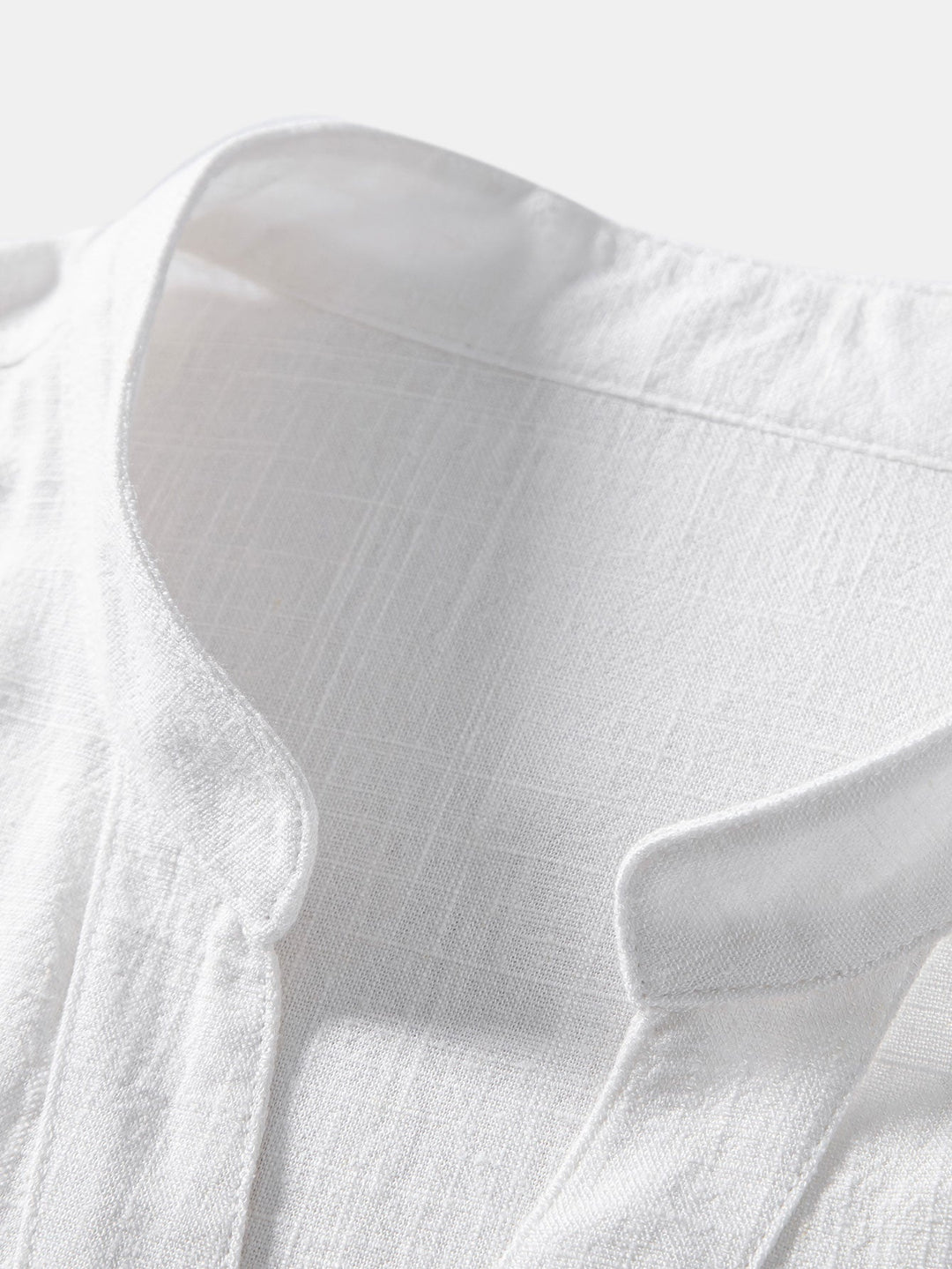 Korte Mouwen V-Hals Linnen Rayon Mix Shirt