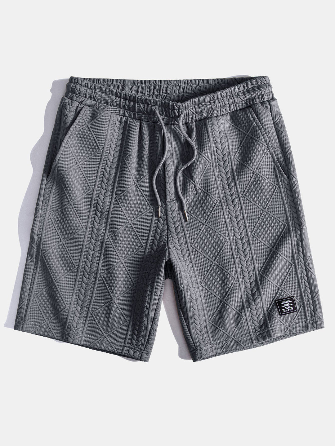 Korte Mouw Geometrisch Jacquard Boog Hem T-Shirt & Shorts