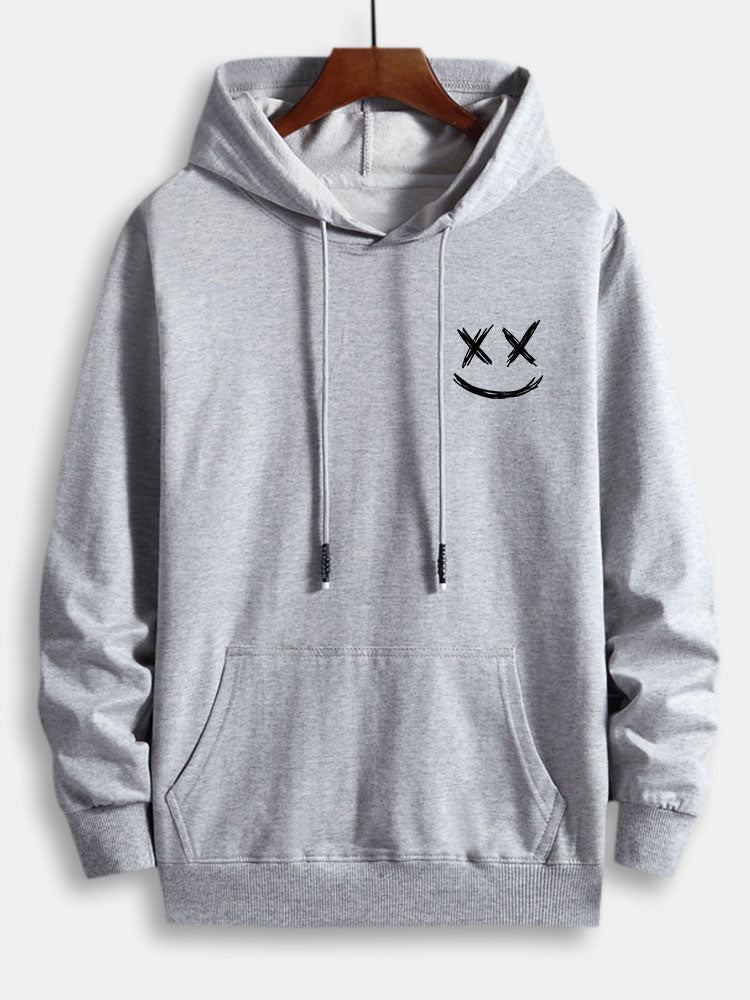 Smiley Print Katoenen Hoodie