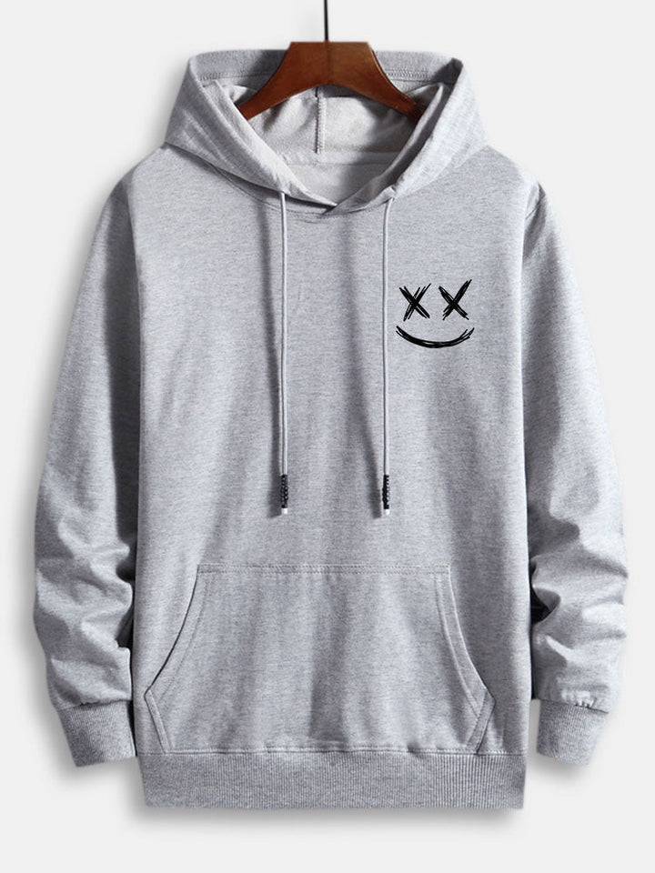 Smiley Print Katoenen Hoodie