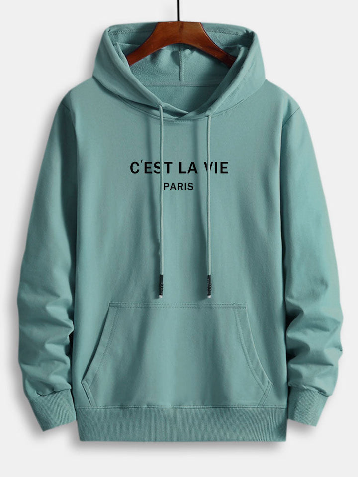 Paris Letter Print Katoenen Hoodie