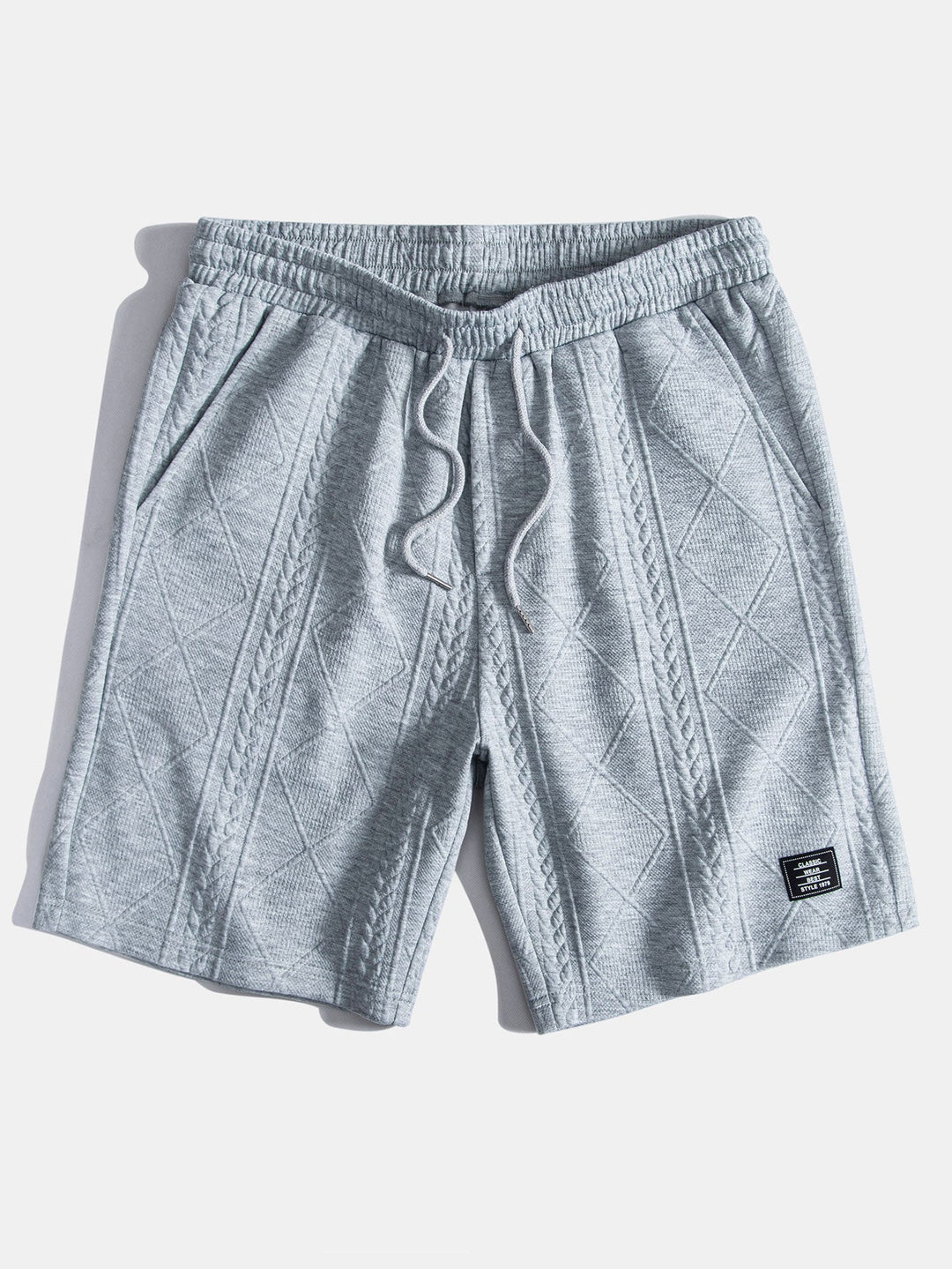 Korte Mouw Geometrisch Jacquard Boog Hem T-Shirt & Shorts