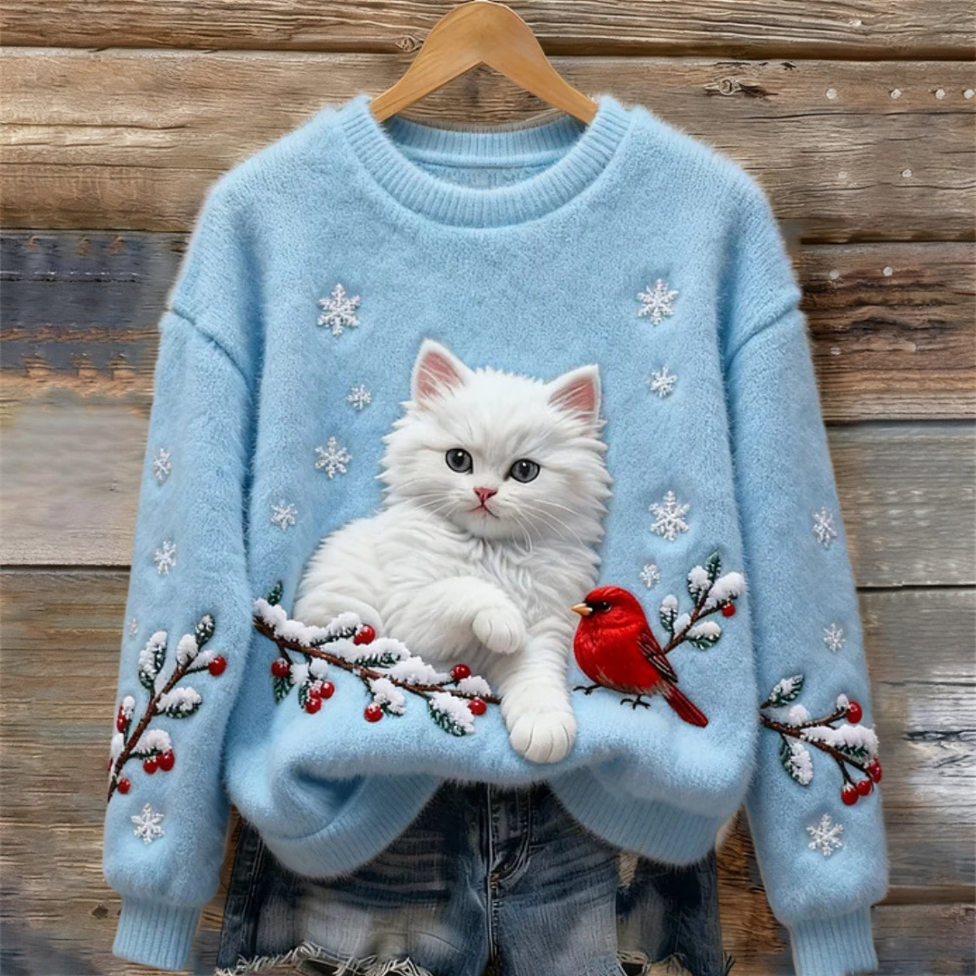 Winter Kitten Teddy Sweater