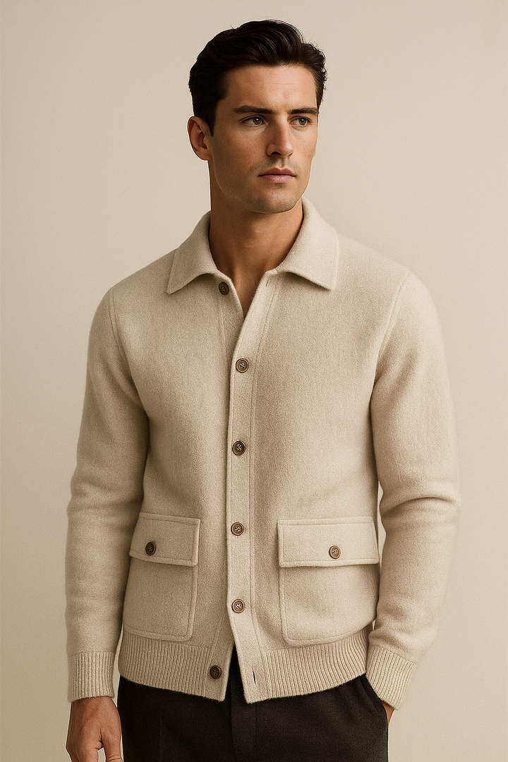 Lorenzo Cashmere Cardigan Ivory