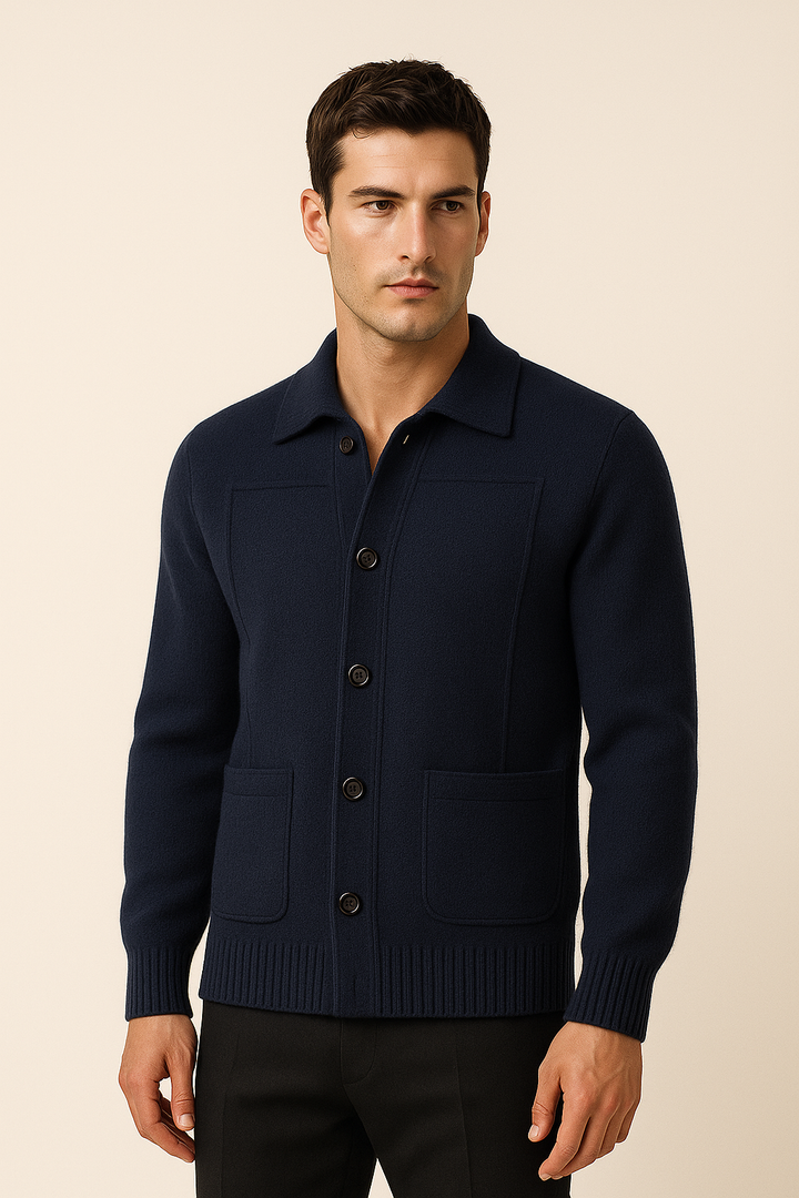 Valero Cashmere Cardigan Navy