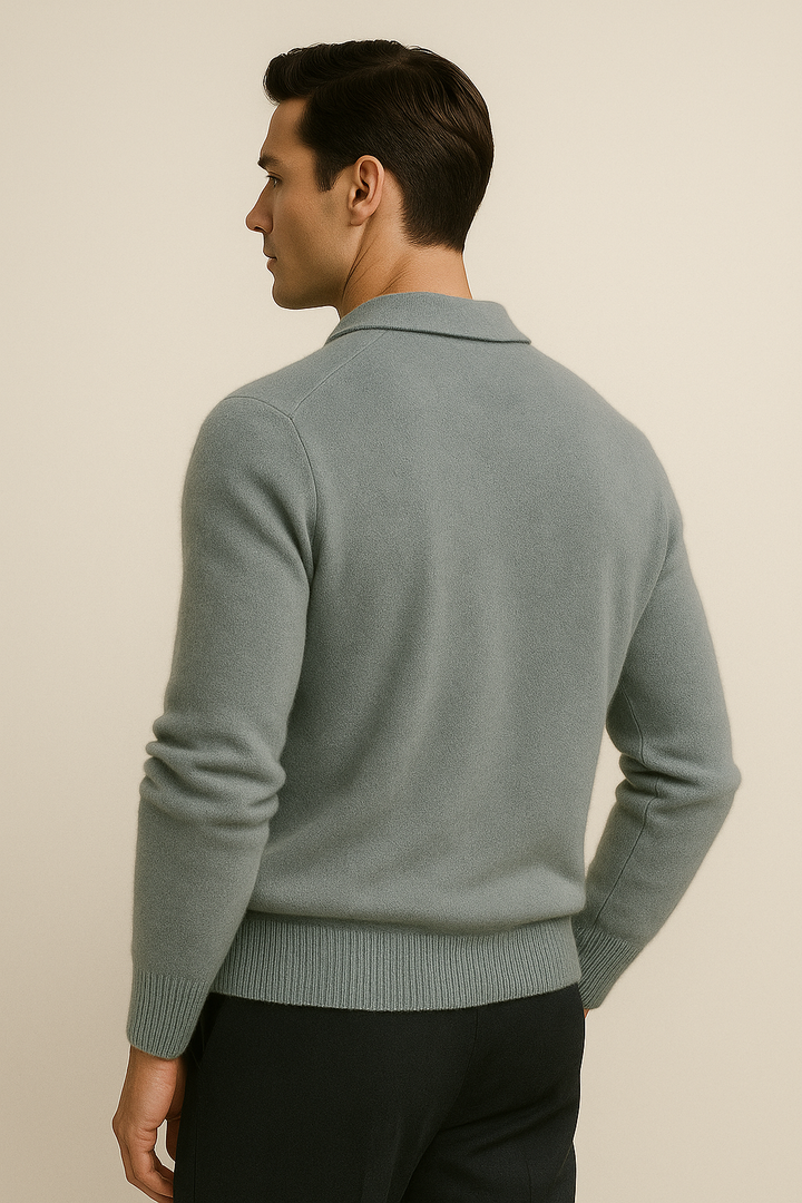 Marencio Cashmere Polo Knit Light Blue