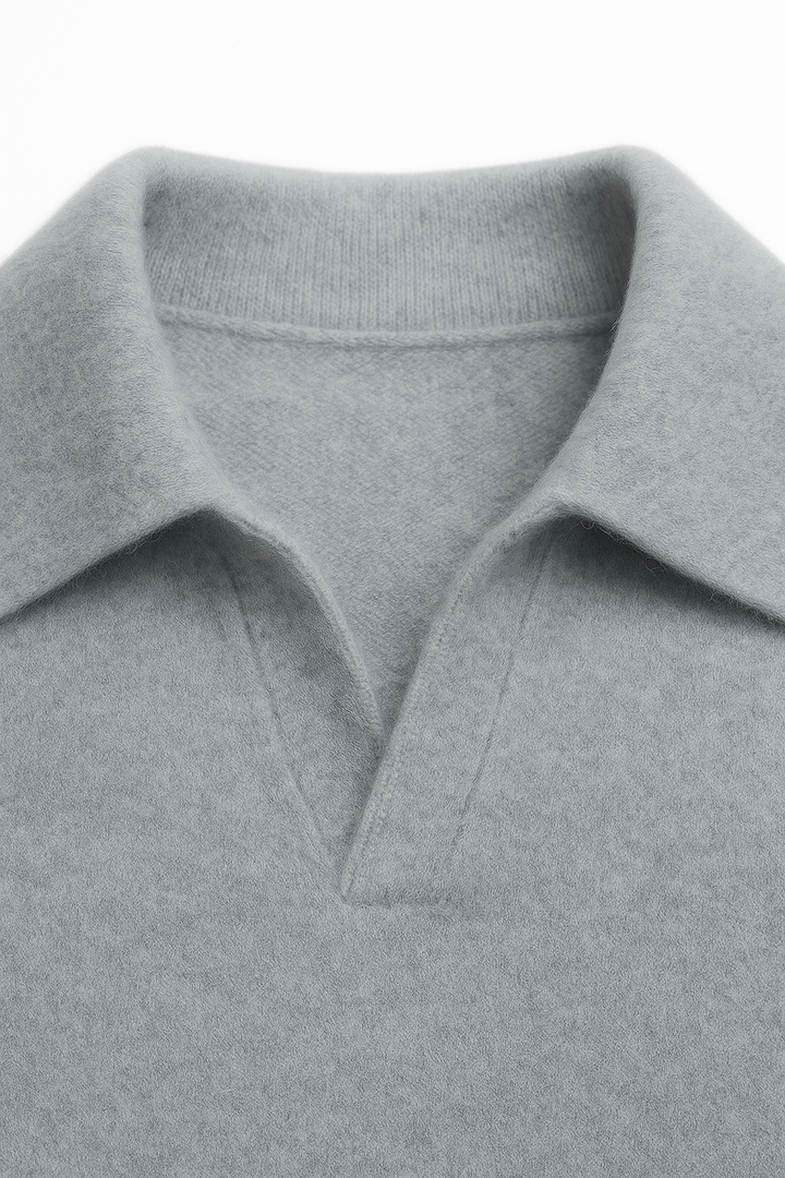 Marencio Cashmere Polo Knit Light Blue