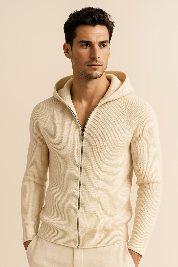 Amalfi Merino Hooded Sweater Beige