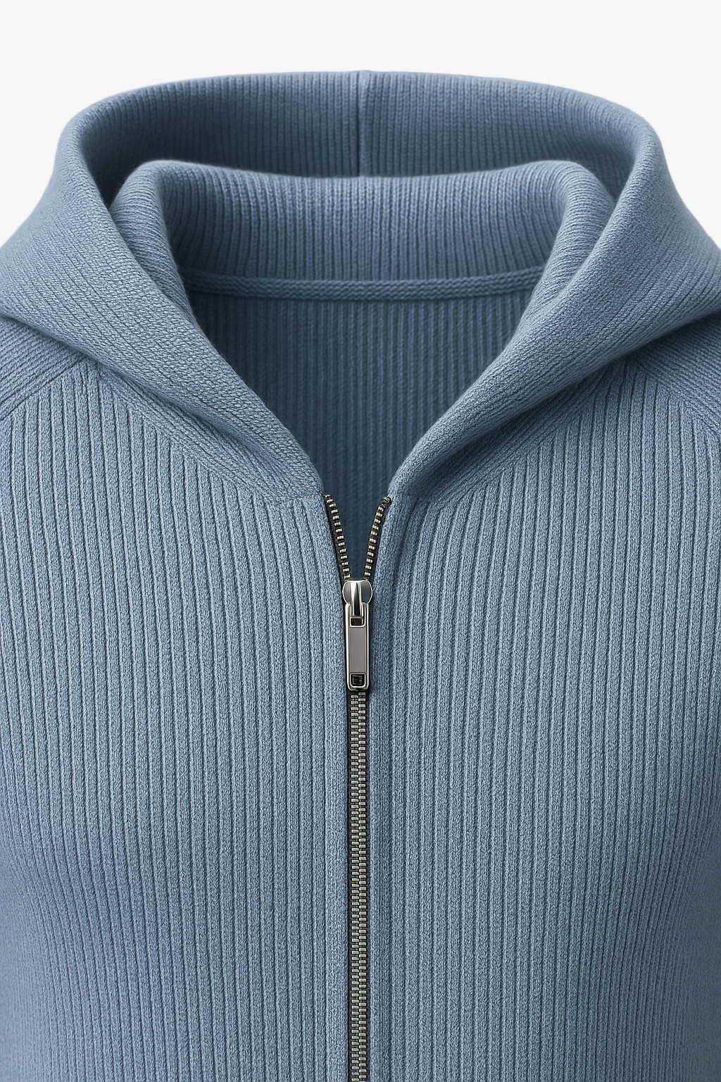 Amalfi Merino Hooded Sweater Light Blue