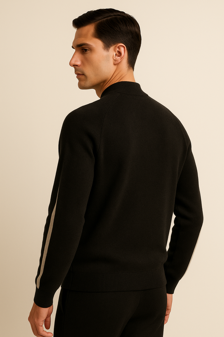 Lorenti Cashmere Zip Knit Black