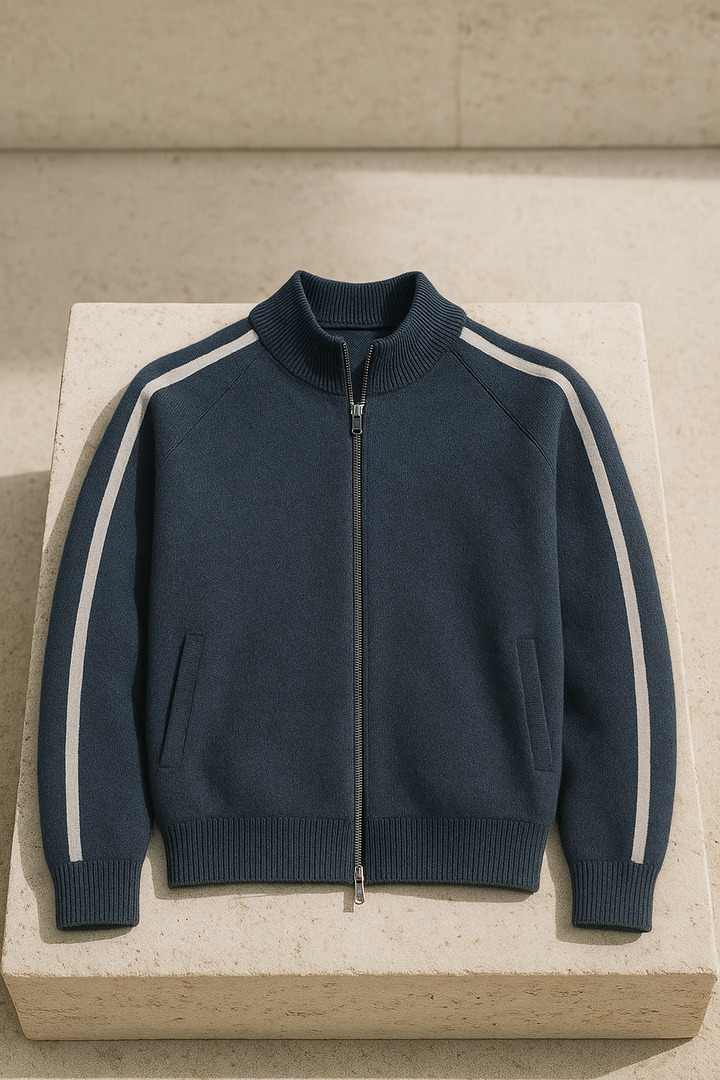 Lorenti Cashmere Zip Knit Navy
