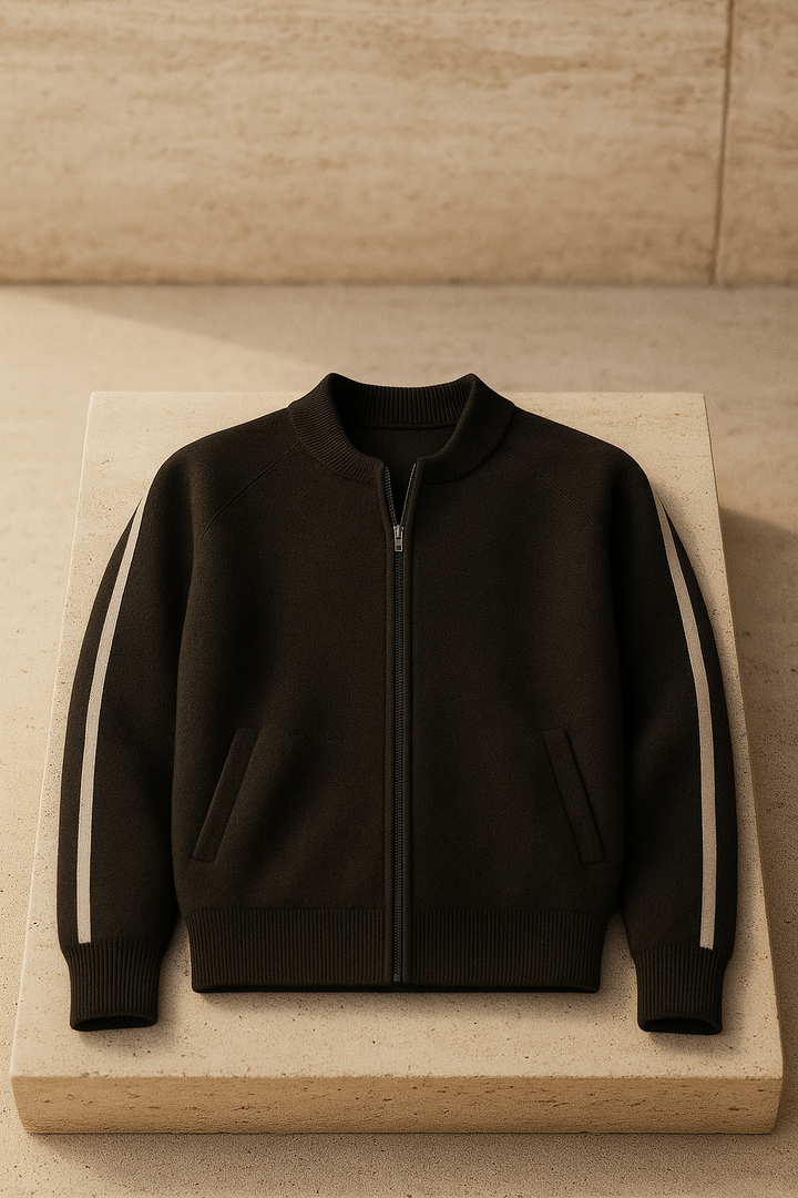 Lorenti Cashmere Zip Knit Black