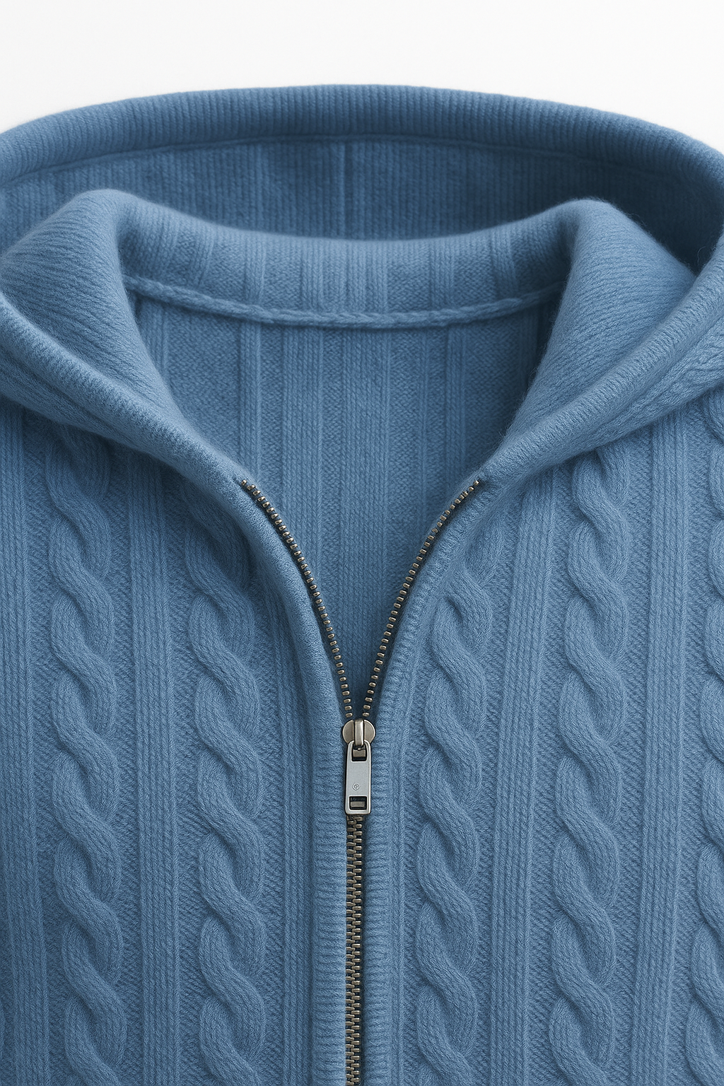 Talieri Hooded Cable Knit Blue