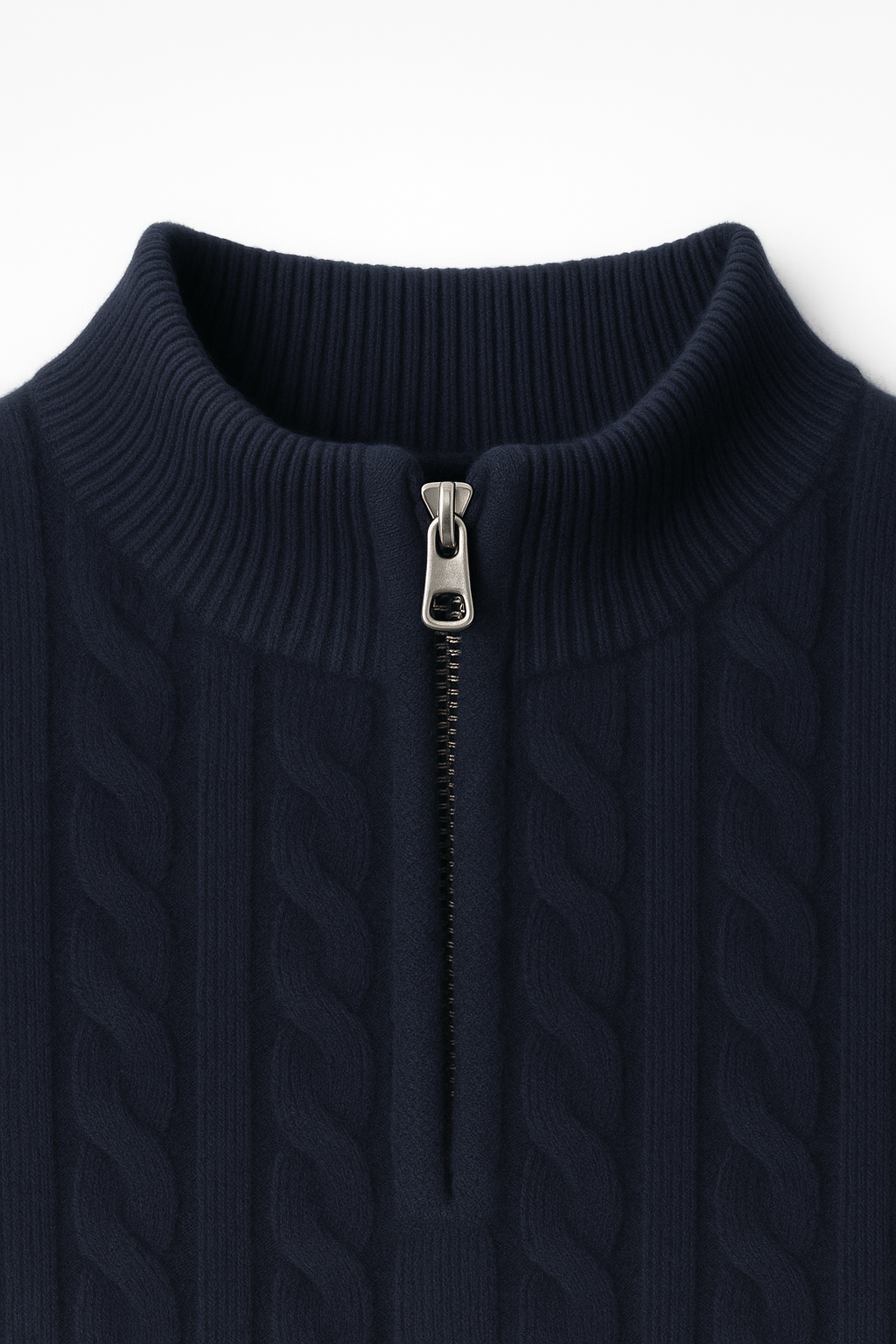 Lerano Cashmere Half-Zip Knit Navy