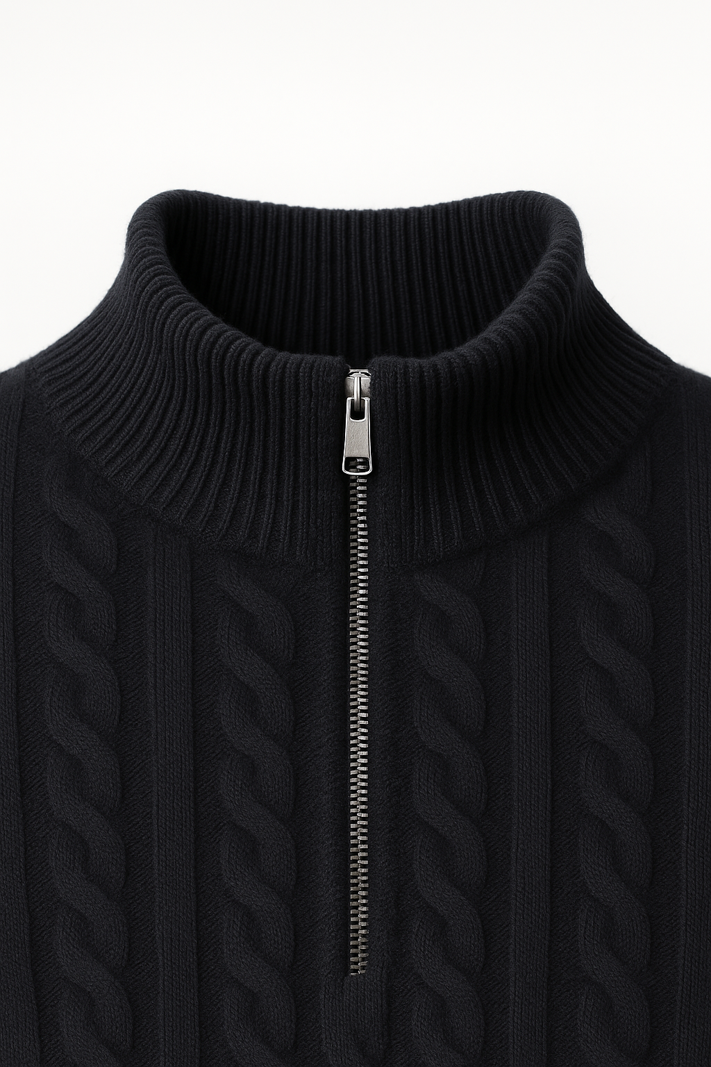 Lerano Cashmere Half-Zip Knit Black