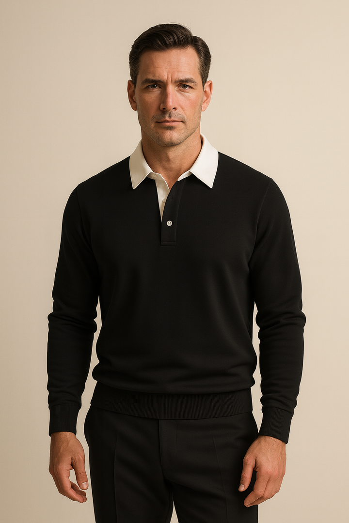 Valerio Polo Knit Black