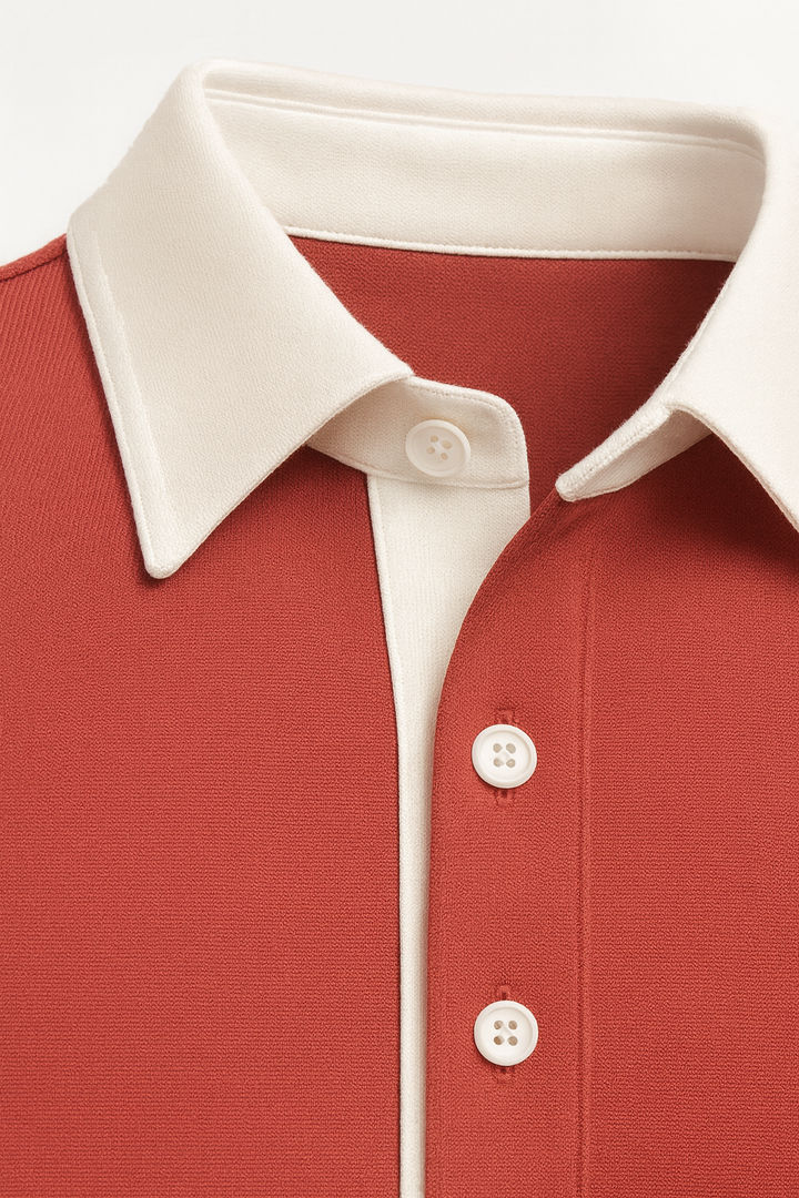 Valerio Polo Knit Red