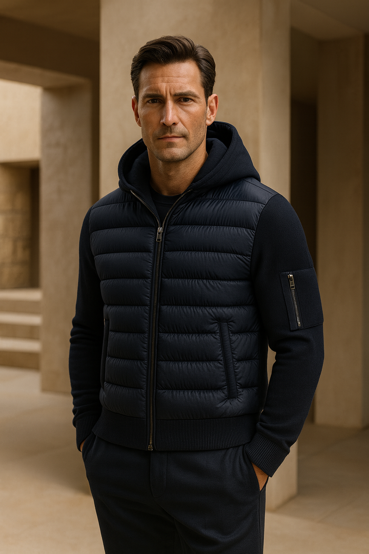 Valmero Hybrid Zip Jacket Navy