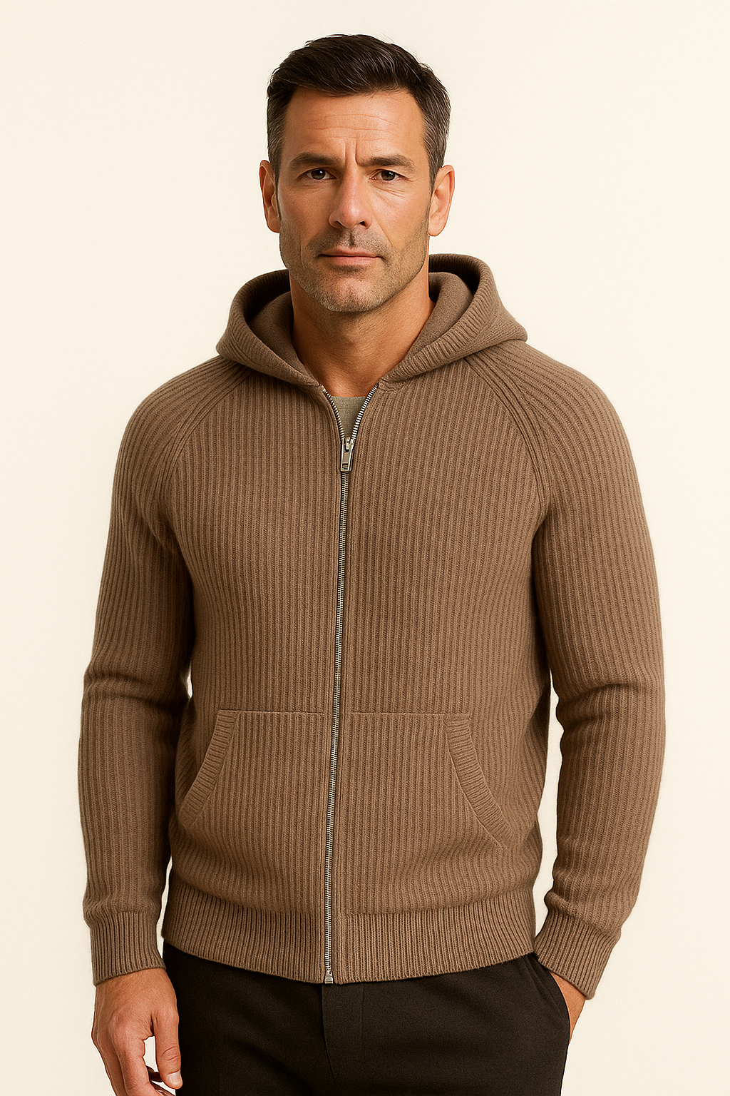 Sorrento Hooded Knit Brown