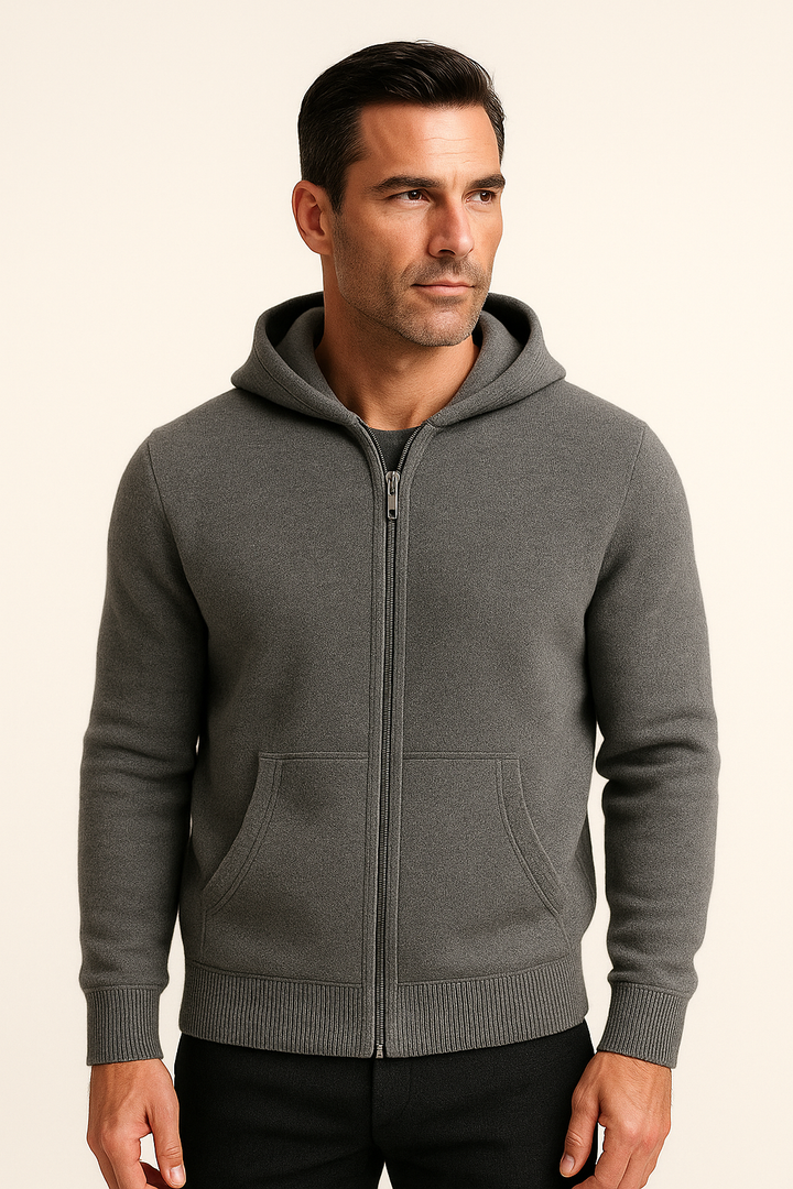 Tavole Hooded Zip Dark Grey