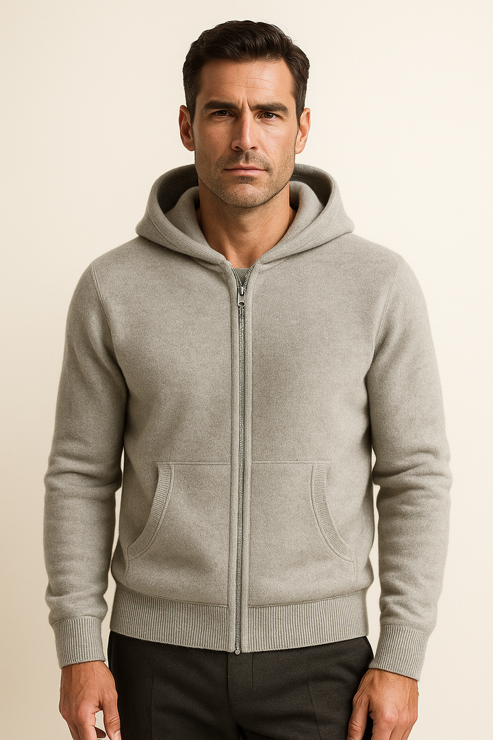 Tavole Hooded Zip Grey