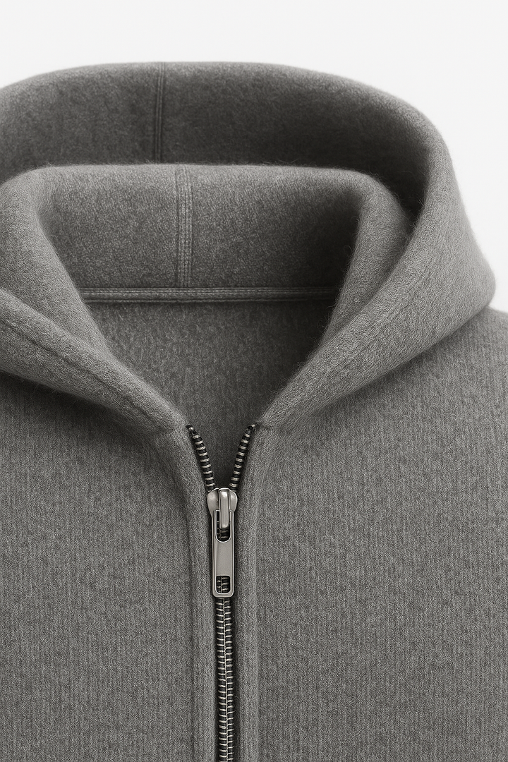 Tavole Hooded Zip Dark Grey